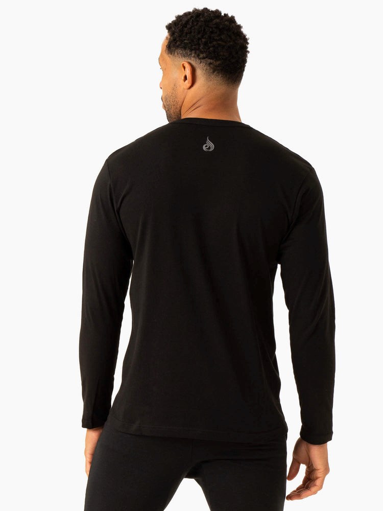 Ryderwear Grafiką Long Sleeve T-Shirt Czarne | JALSUE459