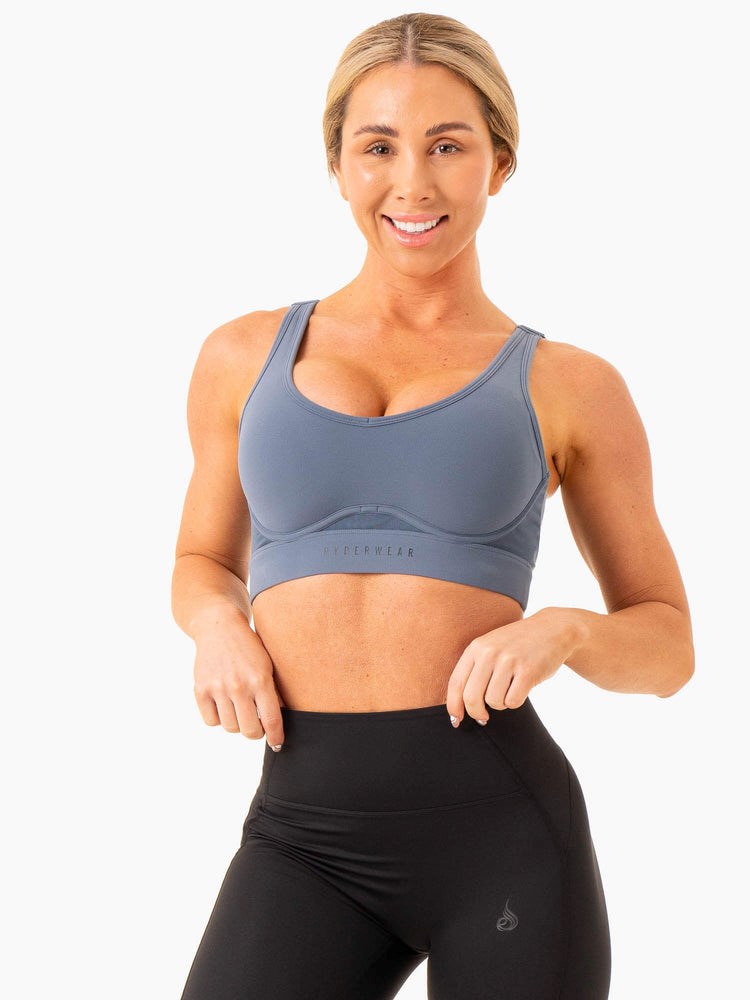 Ryderwear Heighten High Impact Sports Bra Niebieskie | HTWBSQ106