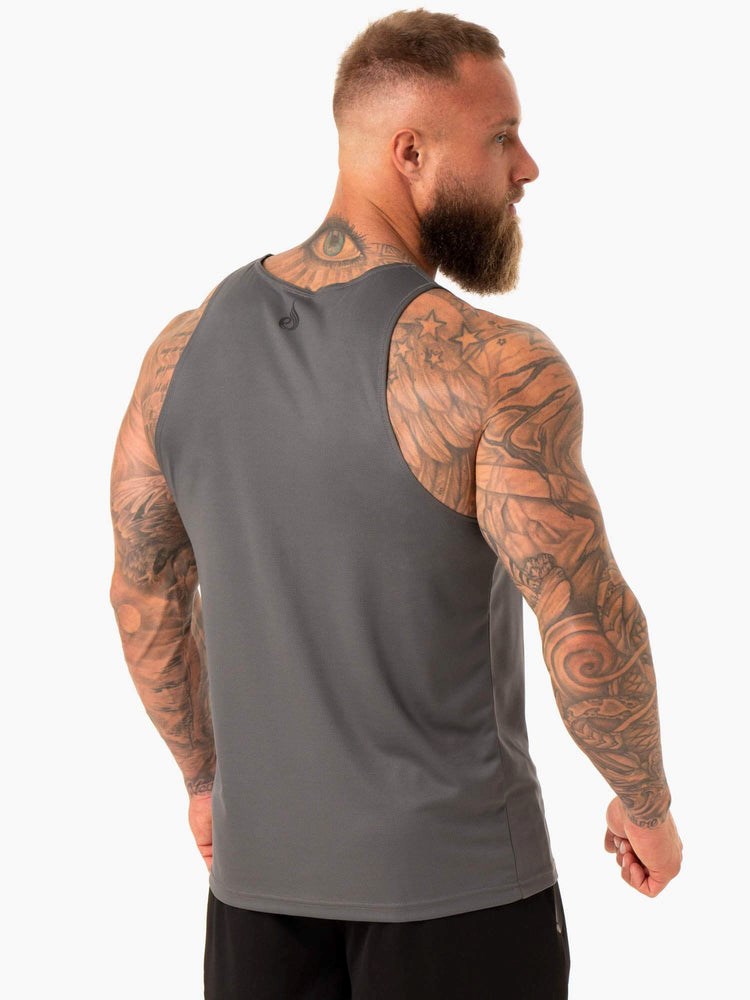 Ryderwear Heighten Mesh Regular Tank Charcoal | ENRPFT396