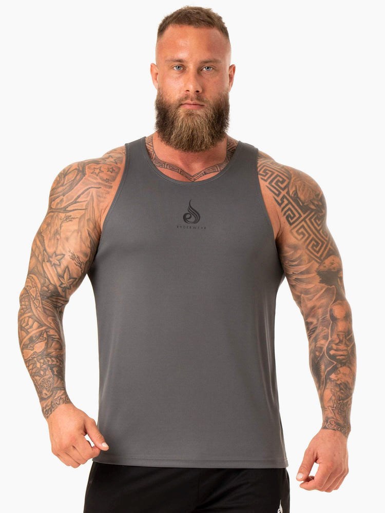 Ryderwear Heighten Mesh Regular Tank Charcoal | ENRPFT396