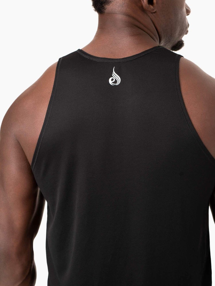 Ryderwear Heighten Mesh Regular Tank Czarne | XEGNIF126