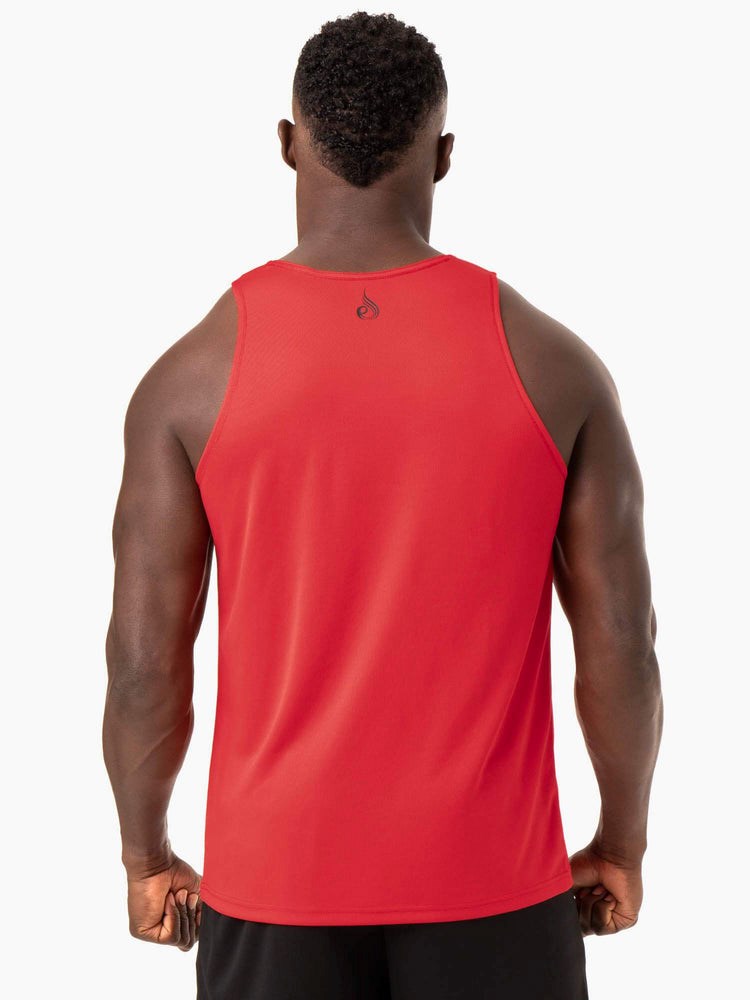 Ryderwear Heighten Mesh Regular Tank Czerwone | LPKAOJ173