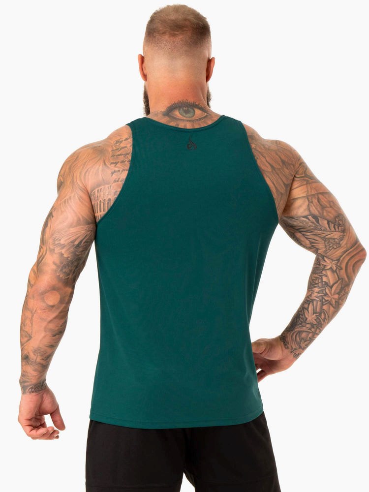 Ryderwear Heighten Mesh Regular Tank Emerald | GJMWRV568