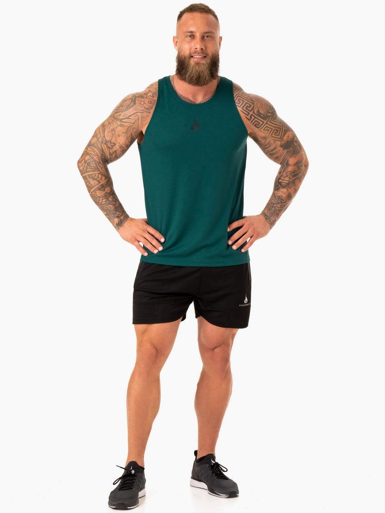 Ryderwear Heighten Mesh Regular Tank Emerald | GJMWRV568