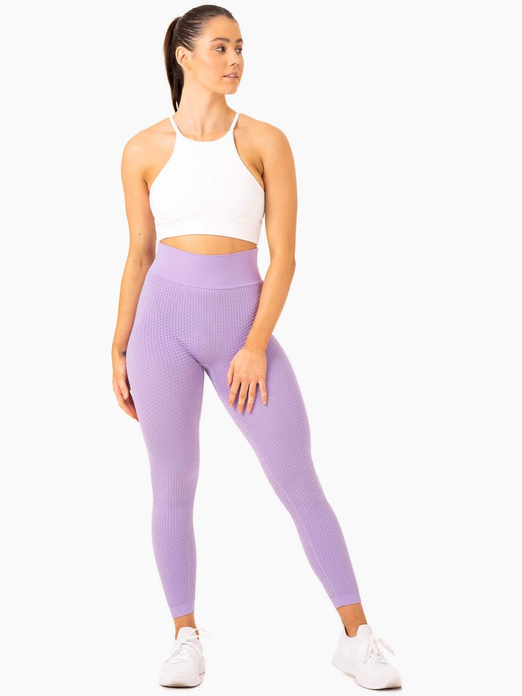 Ryderwear Honeycomb Scrunch Seamless Leggings Lawenda | NGODUF685