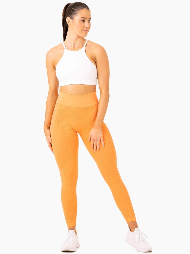 Ryderwear Honeycomb Scrunch Seamless Leggings Mango | PWMSGB837