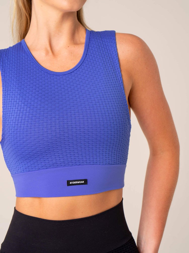 Ryderwear Honeycomb Seamless Tank Cobalt | EJTQMO736