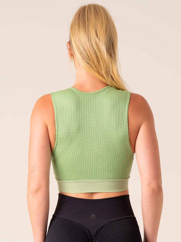 Ryderwear Honeycomb Seamless Tank Sage | XFTRDJ758