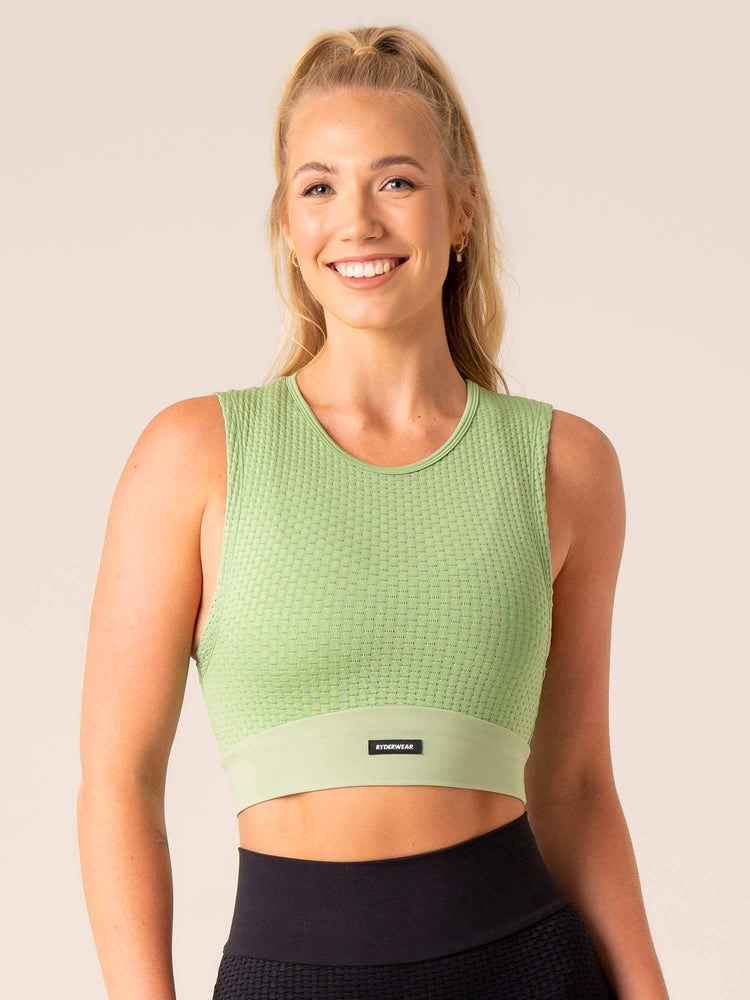 Ryderwear Honeycomb Seamless Tank Sage | XFTRDJ758