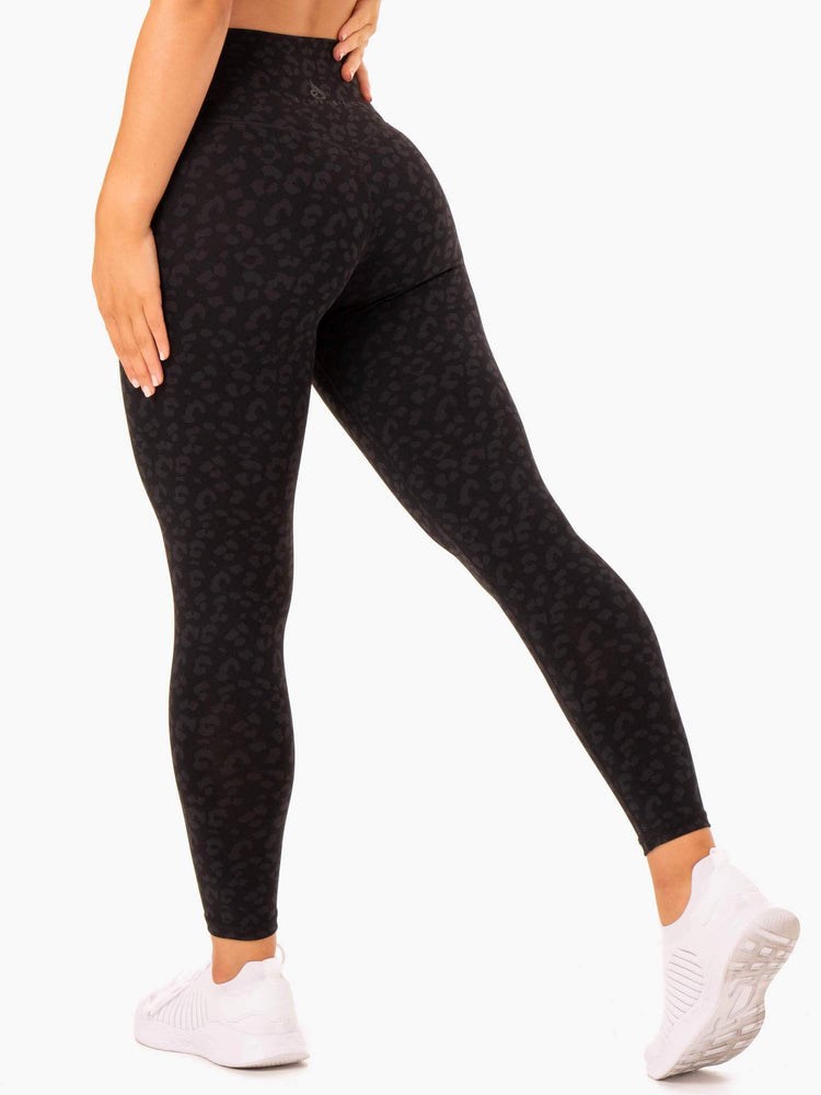 Ryderwear Hybryd Full Length Leggings Czarne Panterka | ZLHQXE319