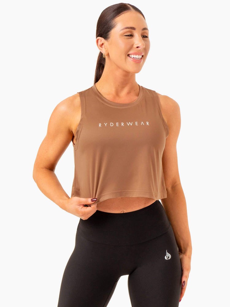 Ryderwear Hybryd Muscle Tank Mocha | PLKDVS538