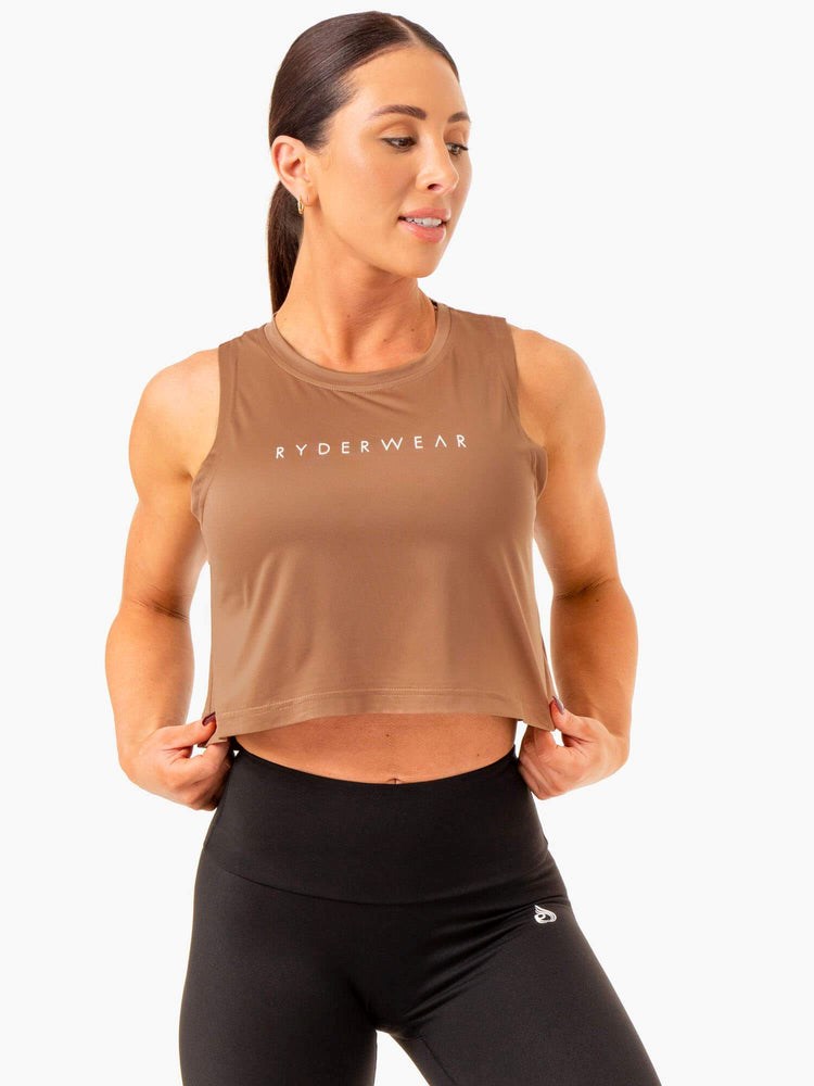 Ryderwear Hybryd Muscle Tank Mocha | PLKDVS538