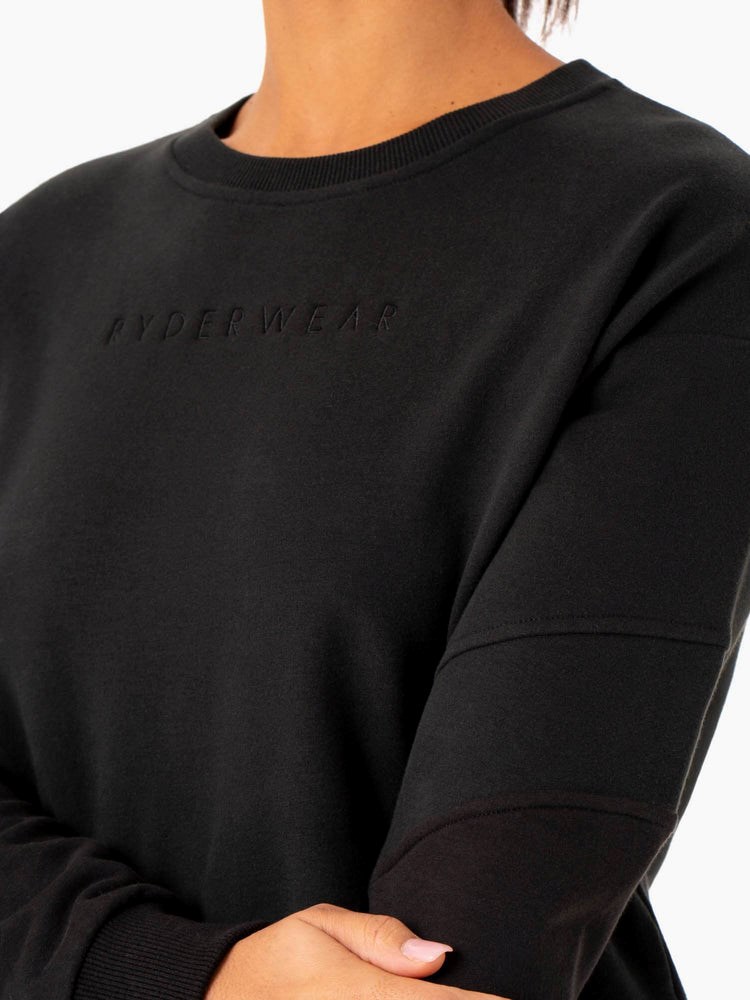 Ryderwear Hybryd Pullover Jumper Black/Charcoal | XFEDYV192