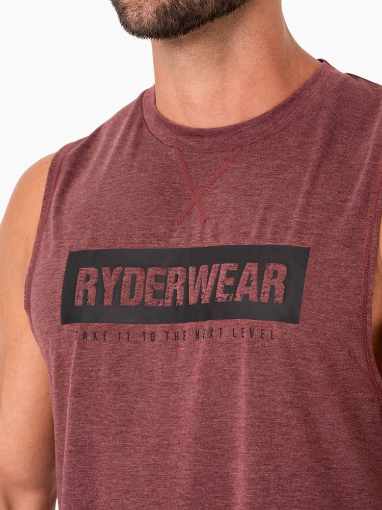 Ryderwear Iron Baller Tank Bordowe | THWQNO901