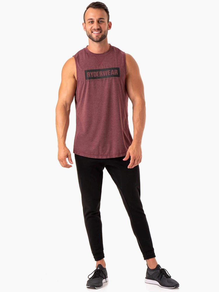 Ryderwear Iron Baller Tank Bordowe | THWQNO901