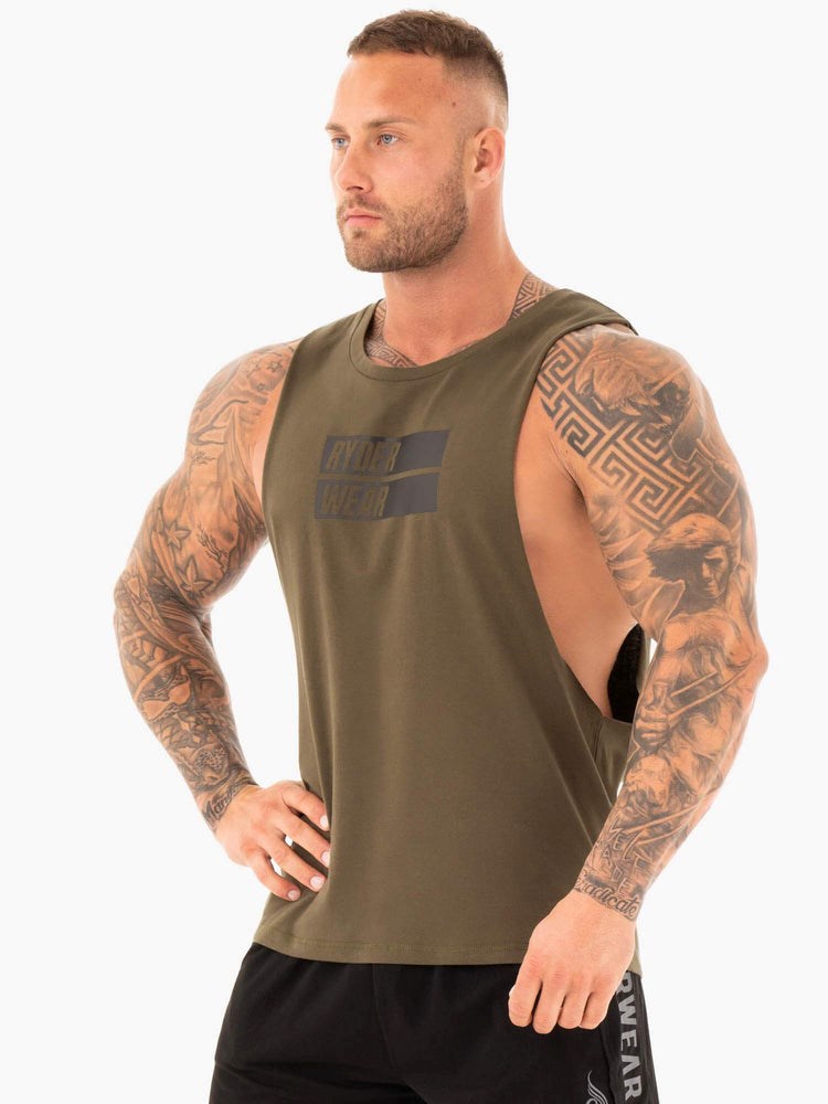 Ryderwear Iron Baller Tank Khaki | XBMSGW547