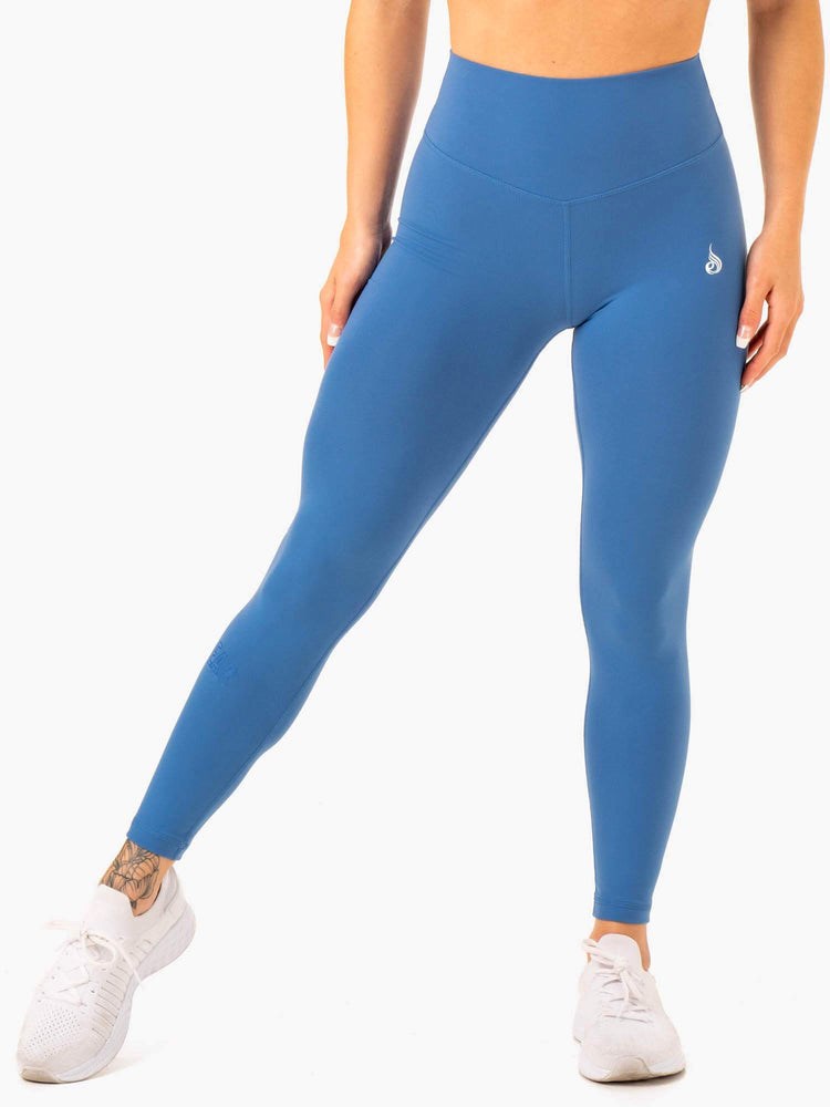 Ryderwear Knockout High Waisted Scrunch Leggings Niebieskie | AOQUFC293