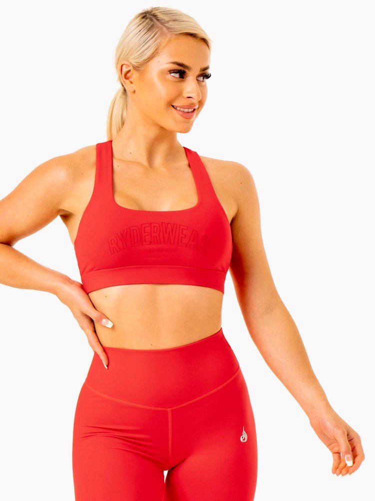 Ryderwear Knockout Racer Back Sports Bra Czerwone | BHOYVR415