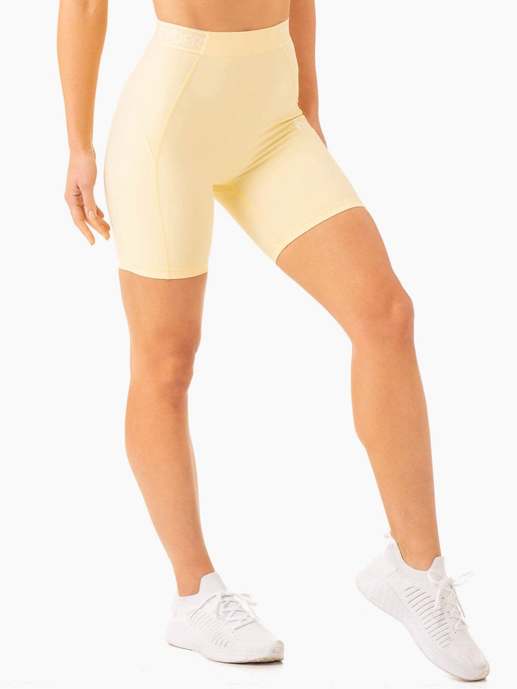 Ryderwear Level Up High Waisted Scrunch Shorts Butter | HTDGPO629