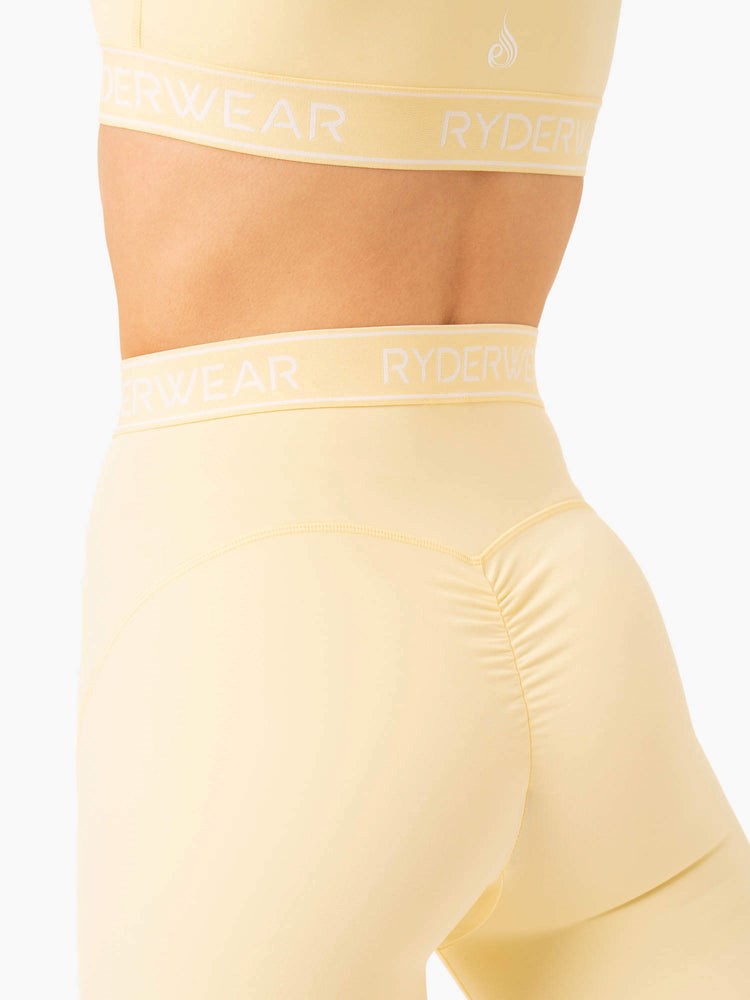 Ryderwear Level Up High Waisted Scrunch Shorts Butter | HTDGPO629