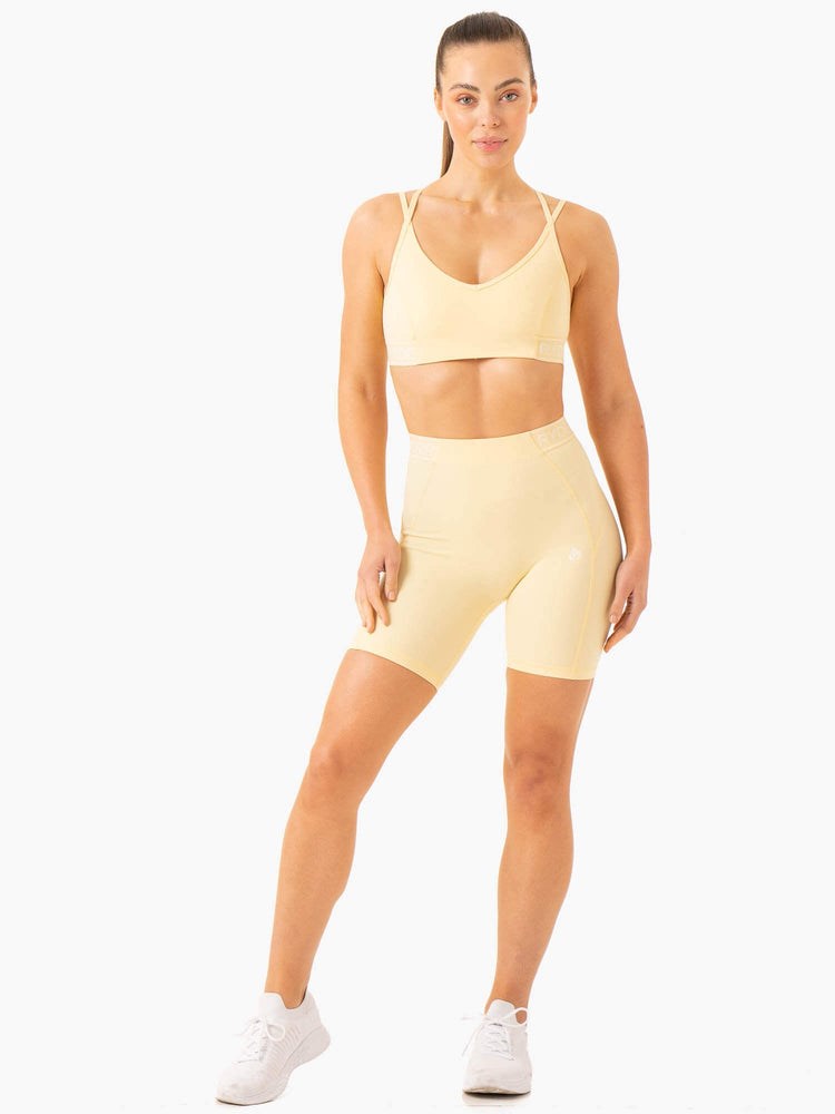 Ryderwear Level Up High Waisted Scrunch Shorts Butter | HTDGPO629