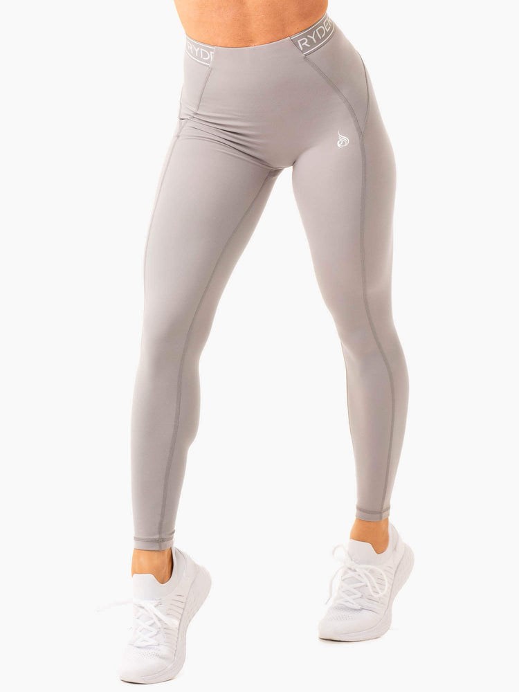 Ryderwear Level Up High Waisted Scrunch Leggings Szare | IGBTLF820