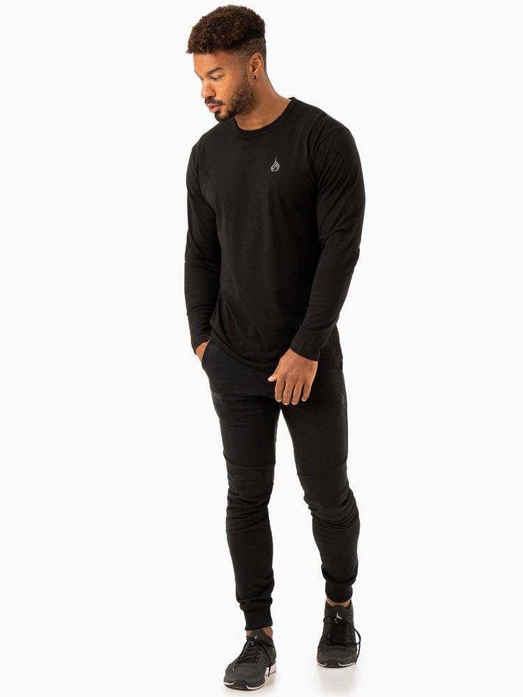 Ryderwear Lift Long Sleeve T-Shirt Czarne | QBMRZF624