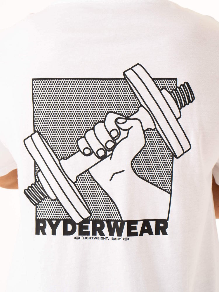 Ryderwear Lift Oversized Unisex T-Shirt Białe | KNVLSZ273