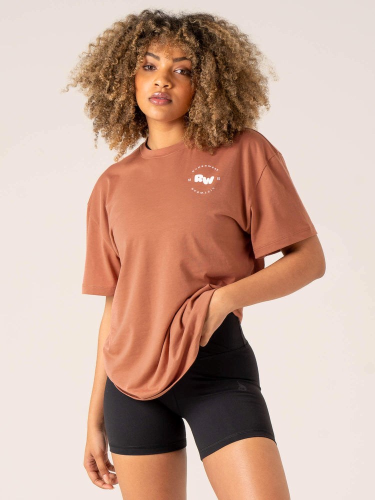 Ryderwear Momentum Oversized T-Shirt Clay | XPCDGI498