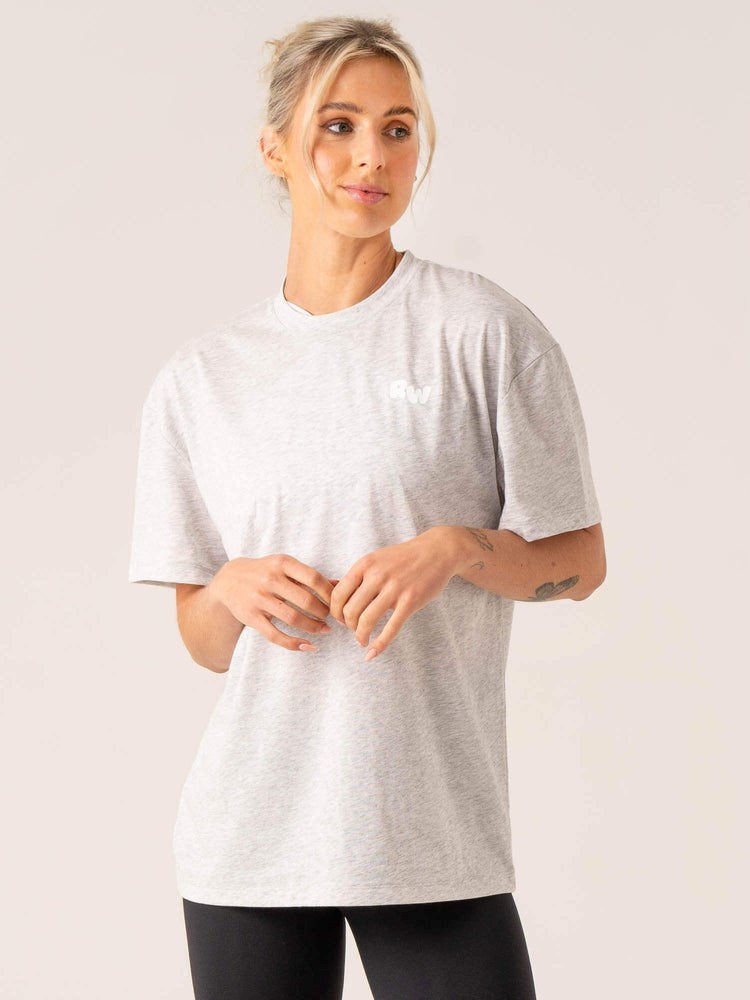 Ryderwear Momentum Oversized T-Shirt Szare | JLHEFV897