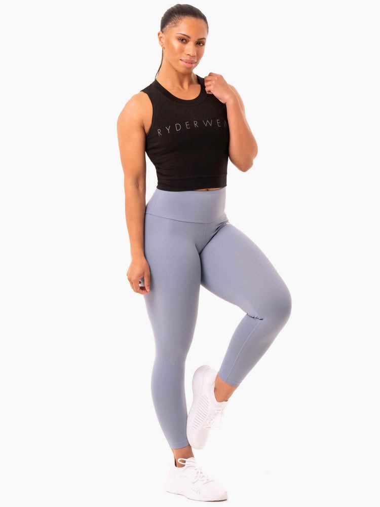 Ryderwear Motion Crop Top Czarne | XCUSZQ639