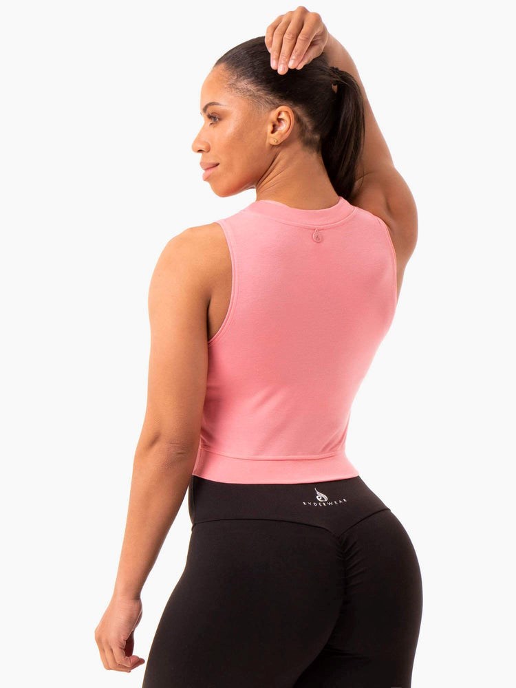 Ryderwear Motion Crop Top Różowe Różowe | JDCHRK761