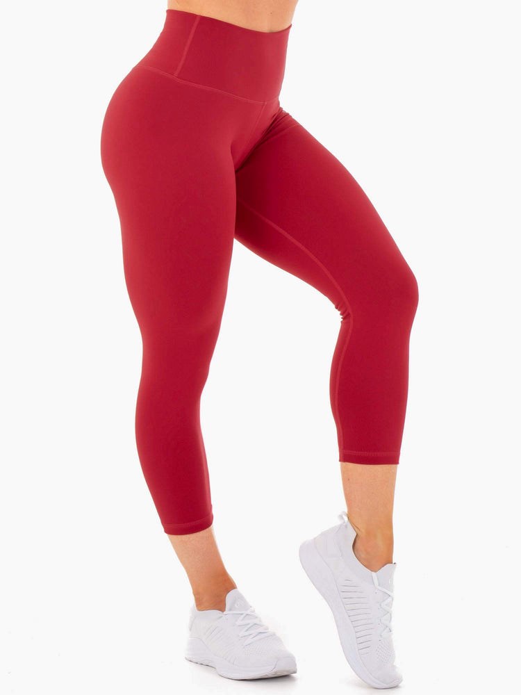 Ryderwear Motion High Waisted 7/8 Leggings Czerwone | FQENML257