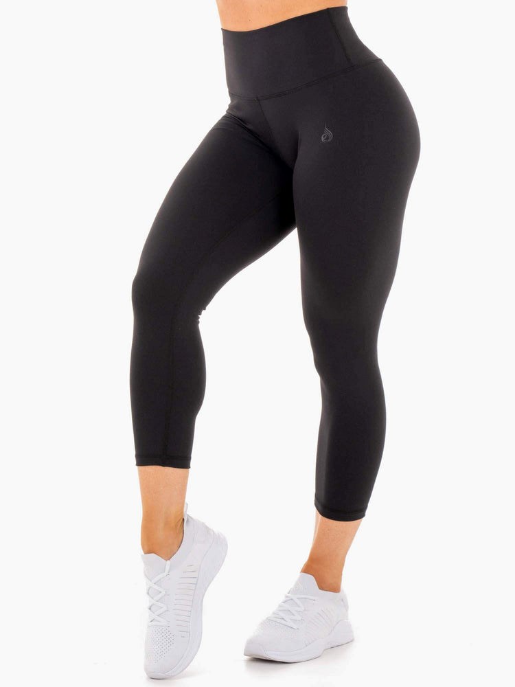 Ryderwear Motion High Waisted 7/8 Leggings Czarne | FSGZQN579