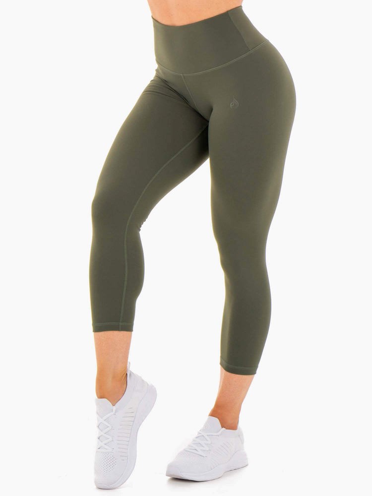 Ryderwear Motion High Waisted 7/8 Leggings Khaki | MANBQP102