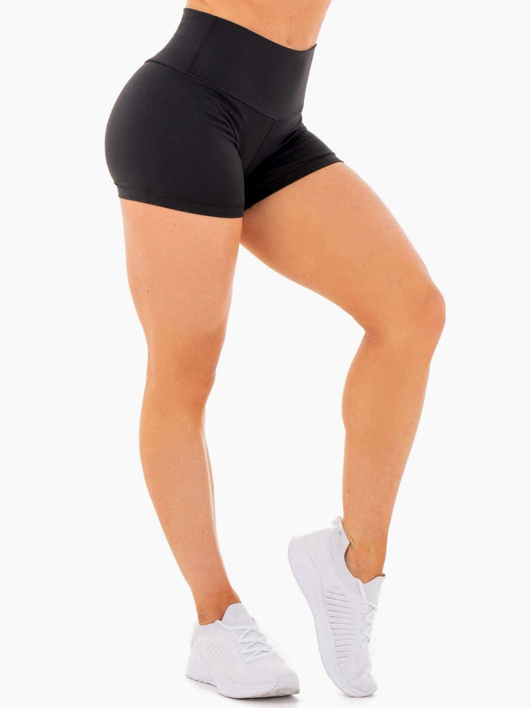 Ryderwear Motion High Waisted Shorts Czarne | GTQIAW409