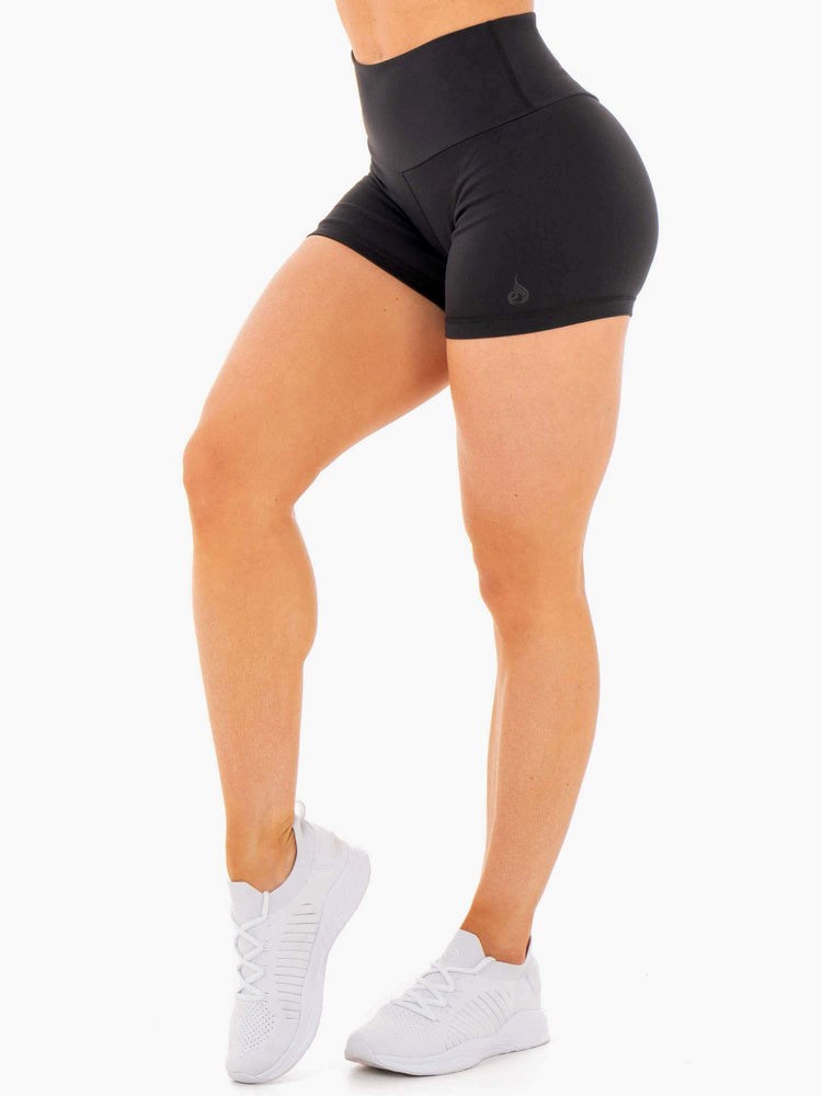 Ryderwear Motion High Waisted Shorts Czarne | GTQIAW409