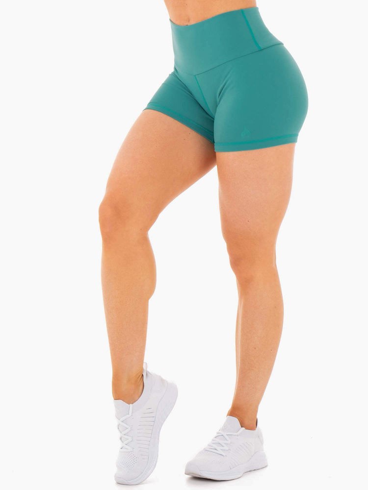 Ryderwear Motion High Waisted Shorts Teal | FKYWDT748