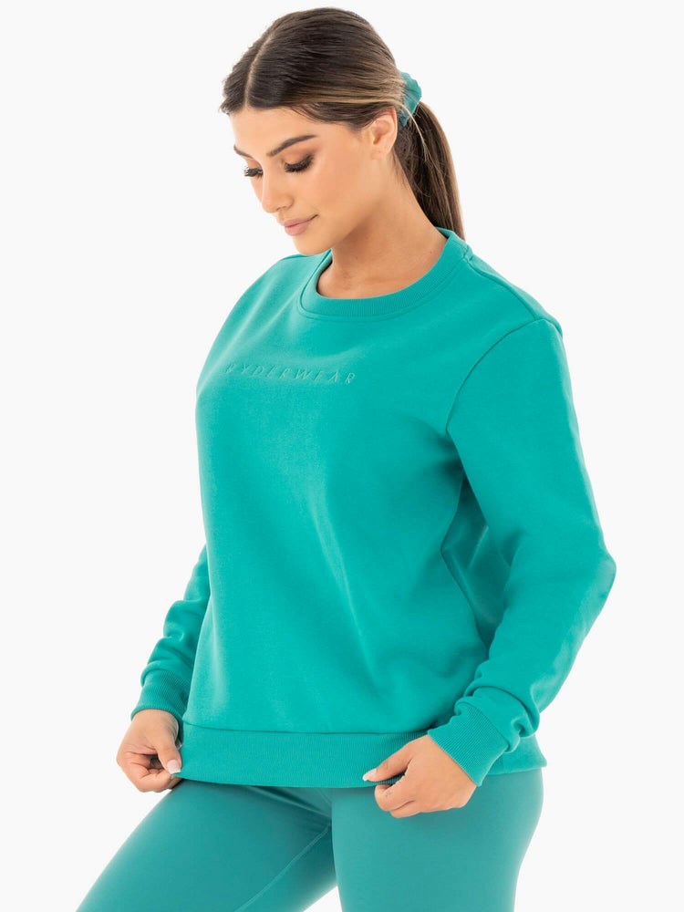 Ryderwear Motion Oversized Swetry Teal | TPWIHZ237