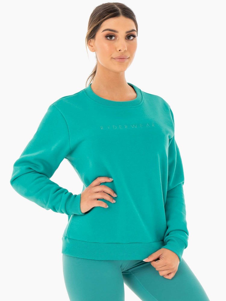 Ryderwear Motion Oversized Swetry Teal | TPWIHZ237