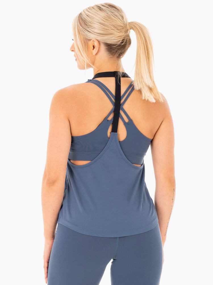 Ryderwear Motion Slinky T-Back Niebieskie | LRHZWT387