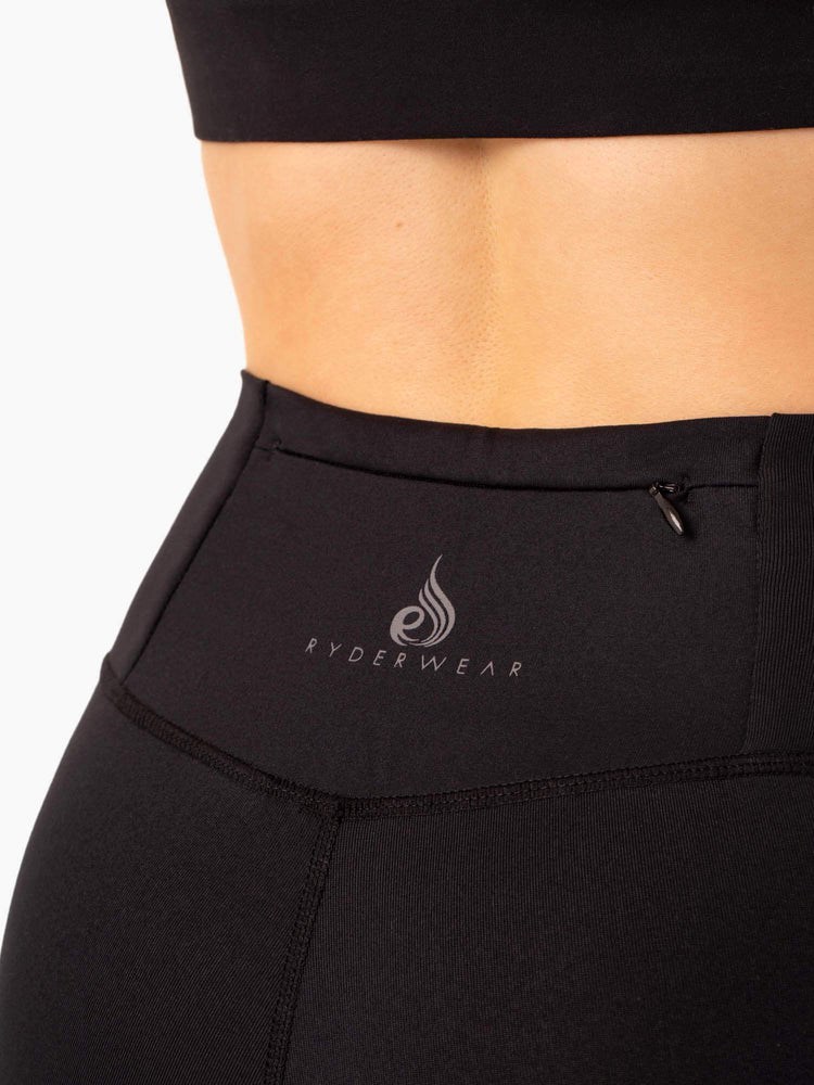 Ryderwear Movement High Waisted 7/8 Pocket Leggings Czarne | PMYUEQ706