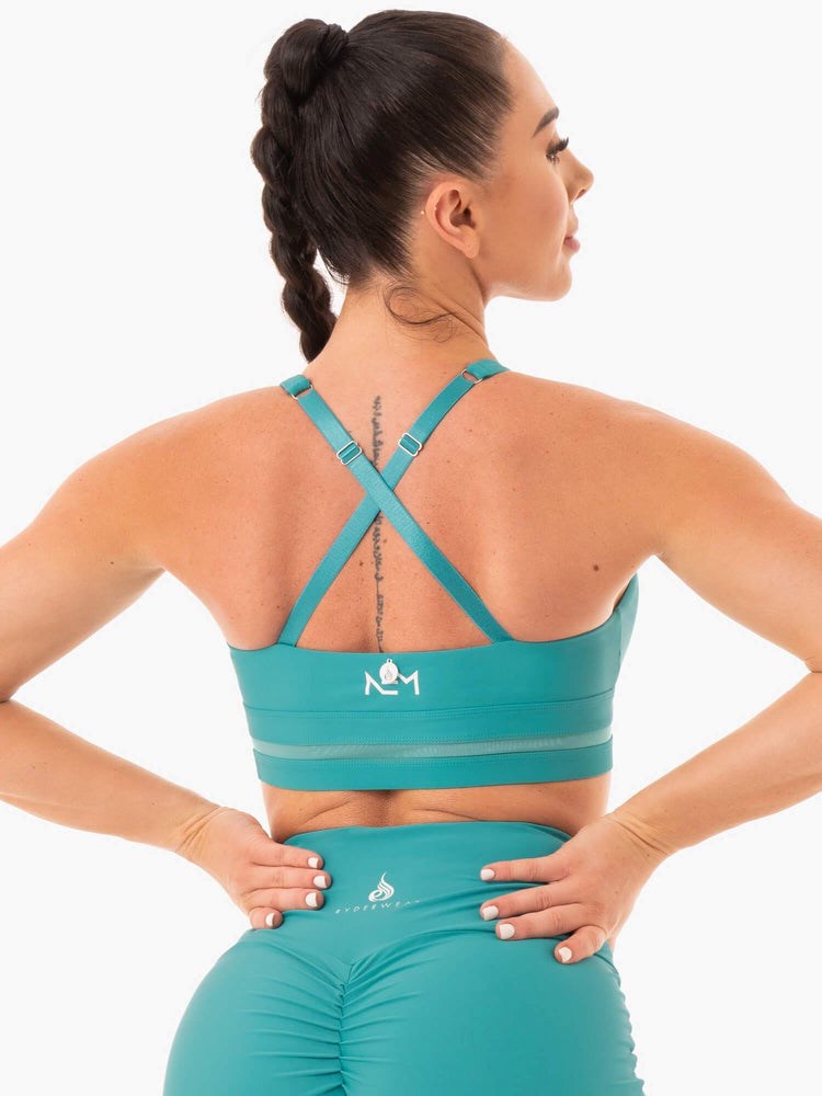 Ryderwear NEM X RW Sports Bra Teal | VGYMZQ027