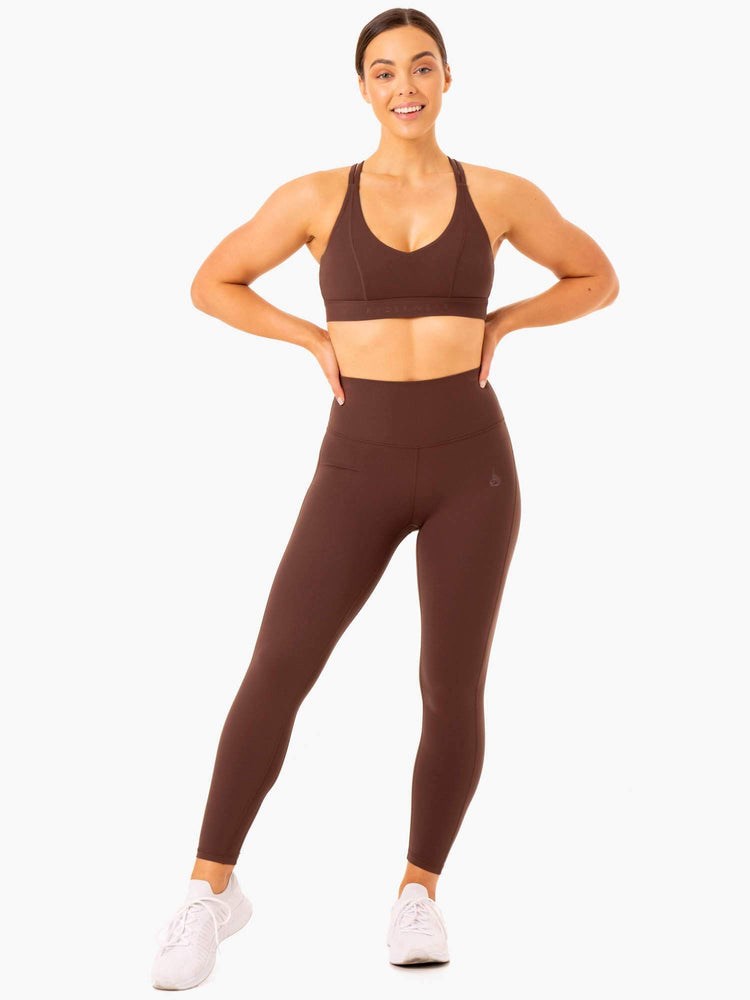 Ryderwear NKD Align Leggings Czekolada | SXCMVZ892