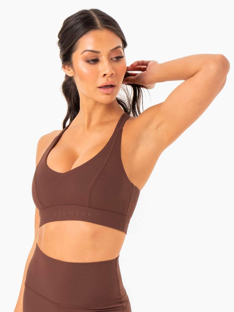 Ryderwear NKD Align Sports Bra Czekolada | LHMTEP839