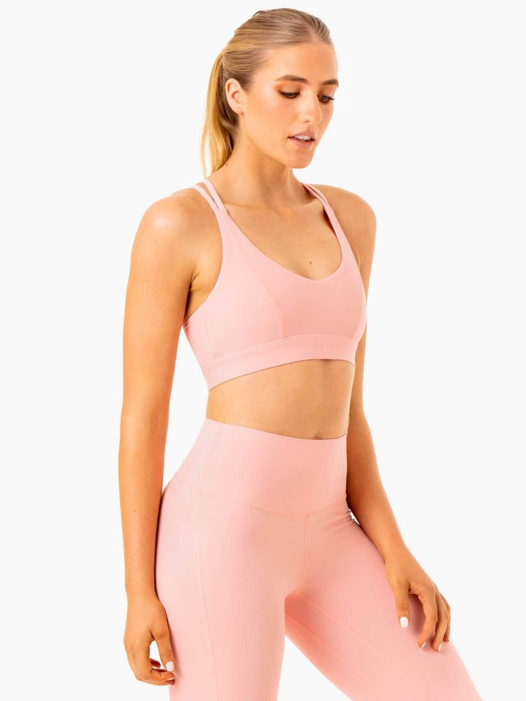 Ryderwear NKD Align Sports Bra Różowe | QHKUOX920