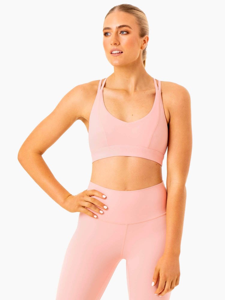 Ryderwear NKD Align Sports Bra Różowe | QHKUOX920