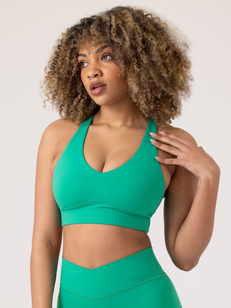 Ryderwear NKD Cross Over Sports Bra Zielone | SDFQJB265