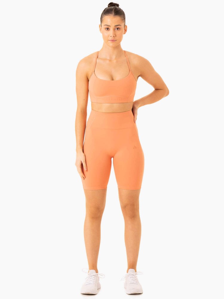 Ryderwear NKD Frame High Waisted Bike Shorts Terracotta | KBPDCL948