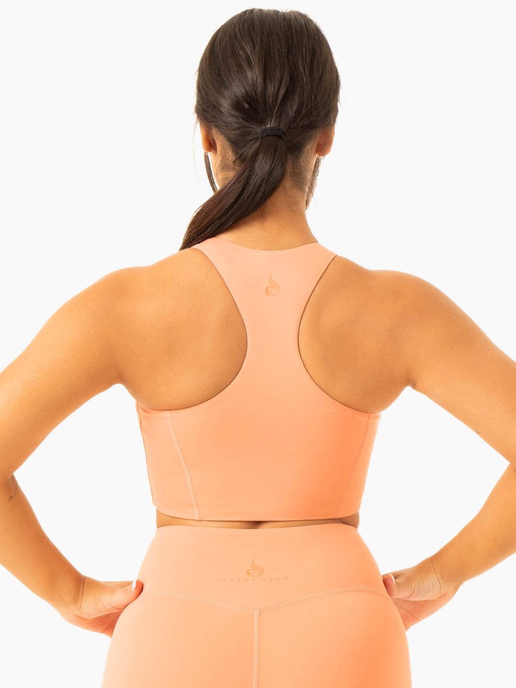 Ryderwear NKD Frame Long Line Sports Bra Terracotta | CRGEFY489